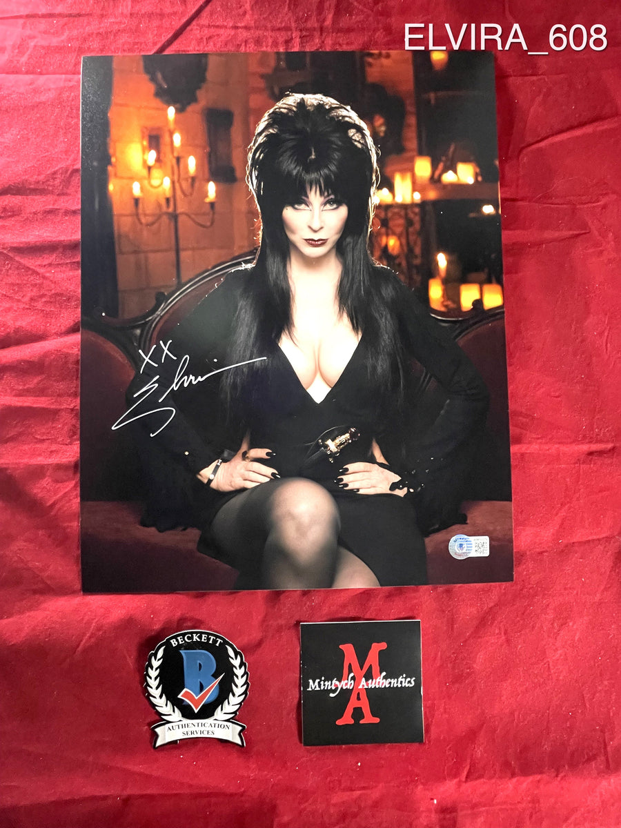 Elvira Autographed Coffin Pin Up Photo
