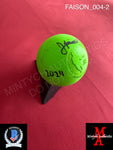 FAISON_004 - Jordan Faison Custom Green Lacrosse Ball Autographed By Jordan Faison