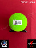 FAISON_004 - Jordan Faison Custom Green Lacrosse Ball Autographed By Jordan Faison