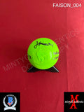 FAISON_004 - Jordan Faison Custom Green Lacrosse Ball Autographed By Jordan Faison