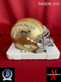 FAISON_013 - Notre Dame Ridell Mini Helmet Autographed By Jordan Faison