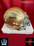 FAISON_017 - Notre Dame Ridell Mini Helmet Autographed By Jordan Faison