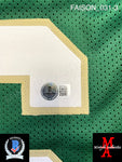 FAISON_031 - Notre Dame Green Custom Jersey Autographed By Jordan Faison