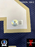 FAISON_169 - Notre Dame Green & Blue Football / Lacrosse  Split Custom Jersey Autographed By Jordan Faison