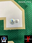 FAISON_172 - Notre Dame Green & White Football / Lacrosse  Split Custom Jersey Autographed By Jordan Faison