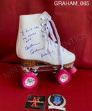 GRAHAM_065 - White Roller Skate Autographed By Heather Graham