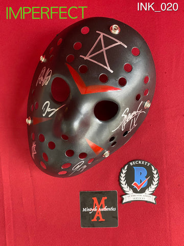 INK_020 - Jason Voorhees Mask (IMPERFECT) Autographed By Ice Nine Kills members Spencer Charnas, Dan Sugarman, Joe Occhiuti, Ricky Armellino & Patrick Galante