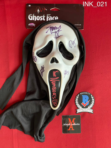 INK_021 - Ghost Face Fun World MaskÊ Autographed By Ice Nine Kills members Spencer Charnas, Dan Sugarman, Joe Occhiuti, Ricky Armellino & Patrick Galante