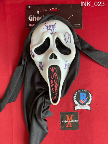 INK_023 - Ghost Face Fun World MaskÊ Autographed By Ice Nine Kills members Spencer Charnas, Dan Sugarman, Joe Occhiuti, Ricky Armellino & Patrick Galante