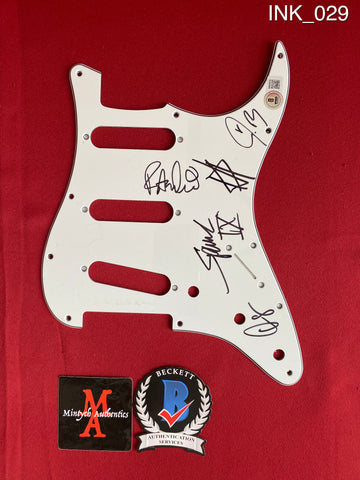 INK_029 - Guitar White Pick Guard Autographed By Ice Nine Kills members Spencer Charnas, Dan Sugarman, Joe Occhiuti, Ricky Armellino & Patrick Galante