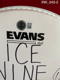 INK_045 - Evans 12 Inch White Drumhead Autographed By Ice Nine Kills members Spencer Charnas, Dan Sugarman, Joe Occhiuti, Ricky Armellino & Patrick Galante