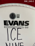 INK_046 - Evans 12 Inch White Drumhead Autographed By Ice Nine Kills members Spencer Charnas, Dan Sugarman, Joe Occhiuti, Ricky Armellino & Patrick Galante