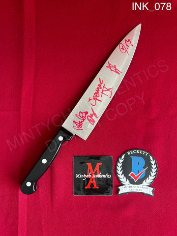 INK_078 - Real 8" Steel Knife Autographed By Spencer Charnas, Dan Sugarman, Joe Occhiuti, Ricky Armellino & Patrick Galante