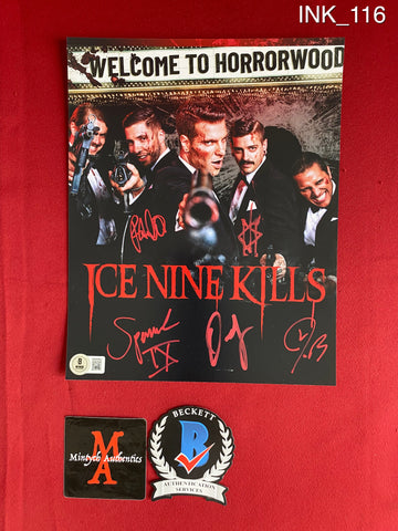 INK_116 - 8x10 Photo Autographed By Ice Nine Kills members Spencer Charnas, Dan Sugarman, Joe Occhiuti, Ricky Armellino & Patrick Galante