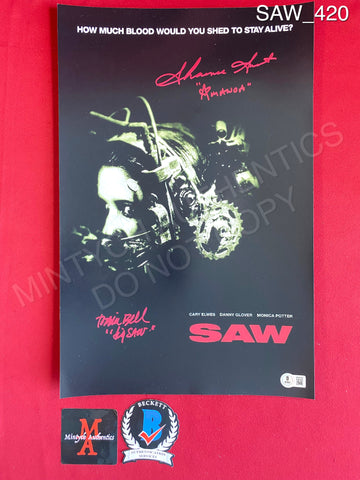 SAW_420 - 11x17 Photo Autographed By Tobin Bell & Shawnee Smith