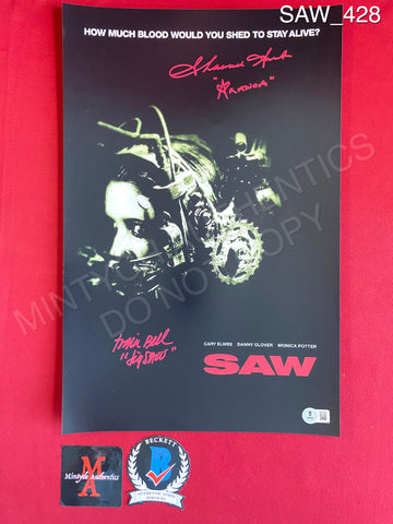 SAW_428 - 11x17 Photo Autographed By Tobin Bell & Shawnee Smith