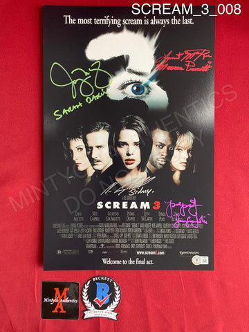 SCREAM_3_008 - 11x17 Photo Autographed By Neve Campbell, Jenny McCarthy, Lynn McRee & Parker Posey