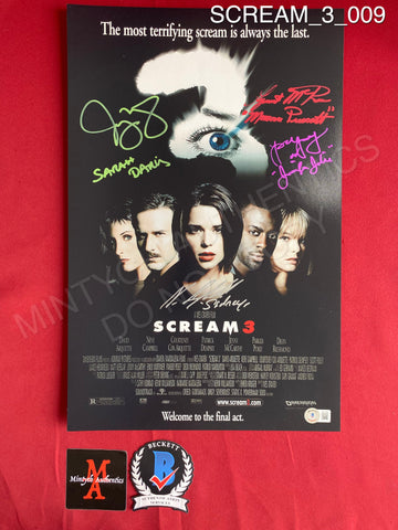 SCREAM_3_009 - 11x17 Photo Autographed By Neve Campbell, Jenny McCarthy, Lynn McRee & Parker Posey