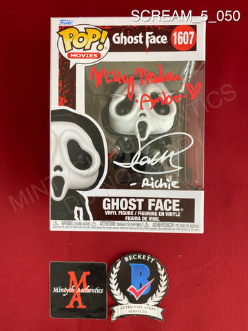 SCREAM_5_050 - Ghost Face 1607 Ghost Face Funko Pop! Autographed By Jack Quaid & Mikey Madison