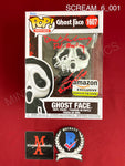 SCREAM_6_001 - Ghost Face 1607 Ghost Face AMAZON Exclusive Funko Pop! Autographed By Dermot Mulroney, Liana Liberato, Jack Champion