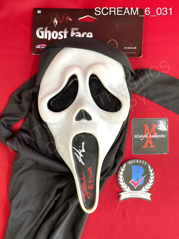 SCREAM_6_031 - Ghost Face Fun World Mask Autographed By Jack Champion & Liana Liberato