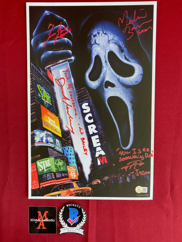 SCREAM_925 - 11x17 LE Scream 6 Theater Mini Poster Autographed By Tony Revolori, Dermot Mulroney, Melissa Barrera & Liana Liberato