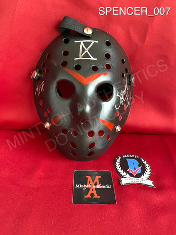 SPENCER_007 - Jason Voorhees Hockey Mask Mask Autographed By Spencer Charnas