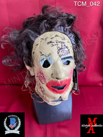 TCM_042 - Leatherface Trick or Treat Studios Mask Autographed By (6) Teri McMinn, Ed Neal, Allen Danzinger, William Vail, John Dugan, Ed Guinn