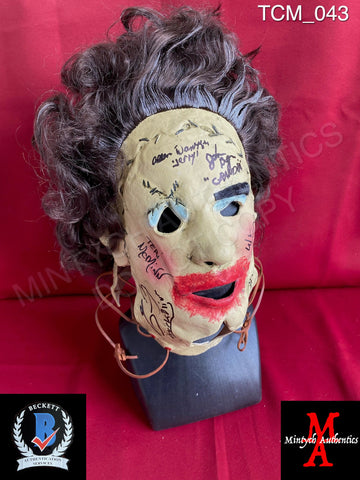 TCM_043 - Leatherface Trick or Treat Studios Mask Autographed By (6) Teri McMinn, Ed Neal, Allen Danzinger, William Vail, John Dugan, Ed Guinn