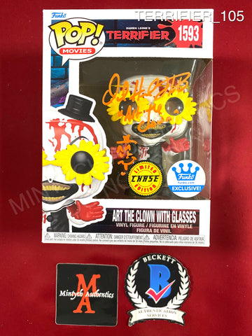 TERRIFIER_105 - Terrifier 1593 Art The Clown With Glasses CHASE Funko Pop! Autographed By David Howard Thornton