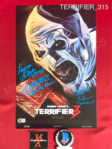 TERRIFIER_315 - 11x17 Photo Autographed By David Howard Thornton, Lauren LaVera & Elliott Fullam