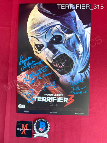 TERRIFIER_315 - 11x17 Photo Autographed By David Howard Thornton, Lauren LaVera, Elliott Fullam, Samantha Scaffidi & Daniel Roebuck