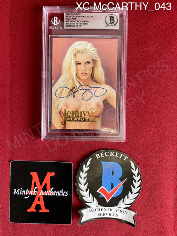 XC-McCARTHY_043 - 1998 Playboy Best of Jenny McCarthy Play Time Trading Card (Slabbed) Autographed By Jenny McCarthy