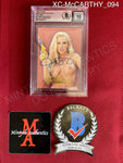 XC-McCARTHY_094 - 1998 Playboy Best Of Jenny McCarthy Play Time #P3 Jenny McCarthy (Auto Grade 10) Trading Card (Slabbed) Autographed By Jenny McCarthy