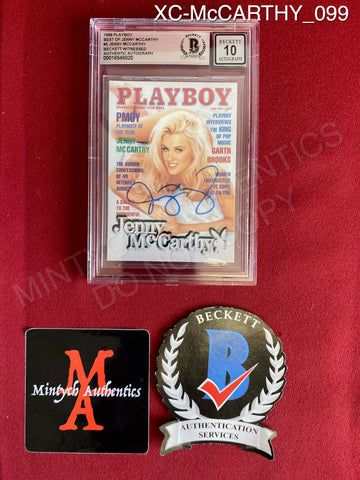 XC-McCARTHY_099 - 1998 Playboy Best Of Jenny McCarthy #5 Jenny McCarthy (Auto Grade 10) Trading Card (Slabbed) Autographed By Jenny McCarthy