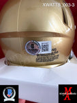 XWATTS_003 - Notre Dame Ridell Mini Helmet (IMPERFECT) Autographed By Xavier Watts