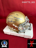 XWATTS_003 - Notre Dame Ridell Mini Helmet (IMPERFECT) Autographed By Xavier Watts