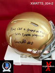 XWATTS_004 - Notre Dame Ridell Mini Helmet Autographed By Xavier Watts