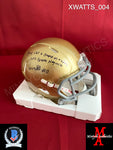 XWATTS_004 - Notre Dame Ridell Mini Helmet Autographed By Xavier Watts