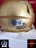 XWATTS_005 - Notre Dame Ridell Mini Helmet Autographed By Xavier Watts