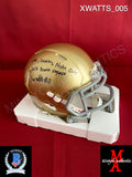 XWATTS_005 - Notre Dame Ridell Mini Helmet Autographed By Xavier Watts