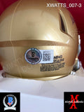 XWATTS_007 - Notre Dame Ridell Mini Helmet Autographed By Xavier Watts