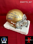 XWATTS_007 - Notre Dame Ridell Mini Helmet Autographed By Xavier Watts