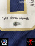 XWATTS_010 - Notre Dame Navy Blue Custom Jersey Autographed By Xavier Watts