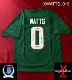 XWATTS_015 - Notre Dame Green Custom Jersey Autographed By Xavier Watts