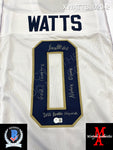 XWATTS_020 - Notre Dame White Custom Jersey Autographed By Xavier Watts