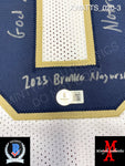 XWATTS_020 - Notre Dame White Custom Jersey Autographed By Xavier Watts