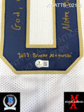 XWATTS_021 - Notre Dame White Custom Jersey Autographed By Xavier Watts