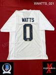 XWATTS_021 - Notre Dame White Custom Jersey Autographed By Xavier Watts