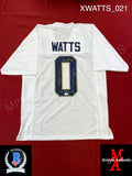 XWATTS_021 - Notre Dame White Custom Jersey Autographed By Xavier Watts